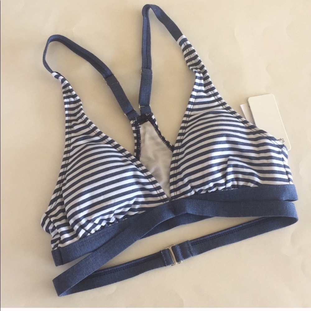 Splendid striped strapped bikini top